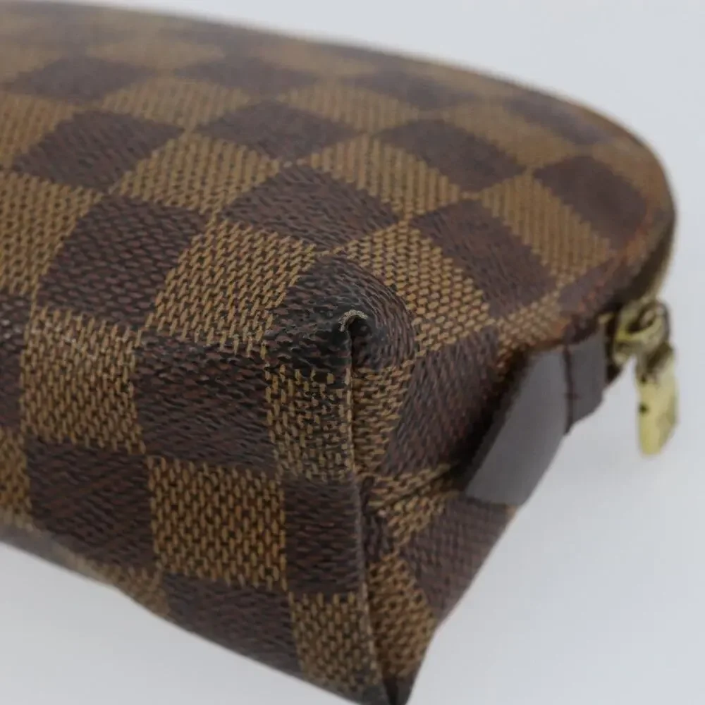 Louis Vuitton Damier Ebene Pochette Cosmetic PM Pouch Brown
